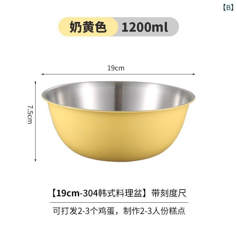 韓国 式 厚 さ 304 ステンレス 鉢 サラダ 碗 厨房 焙 煎 卵 料理 鉢 攪拌と 洗面 ...