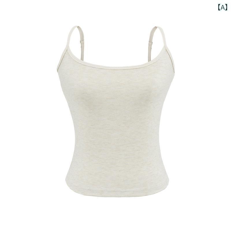 ストライプニットサスペンダーパンツスーツ 女性の 夏の ウエストタイトトップ 巾着 ルーズストレートドレープフロアレングスパンツ