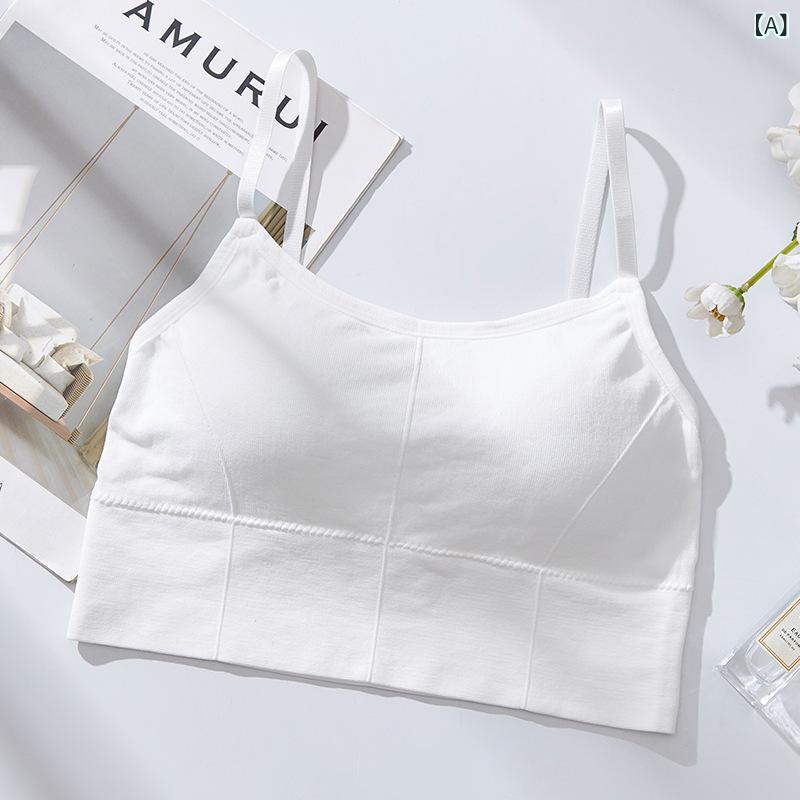 646 ねじ 美 背 包 胸 調節 可能な 肩 ベルトの 光 防止 胸 少女 運動 ブラジャー 下着 キャミソール(x3)