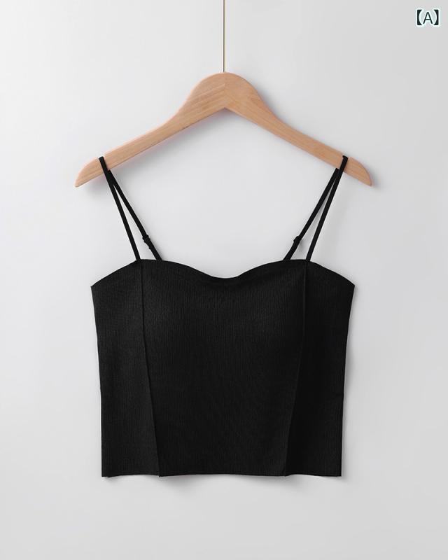 夏 アイス シルク 美 背中 オールインワン キャミソール レディース アウター インナー 胸 パッド 付き..