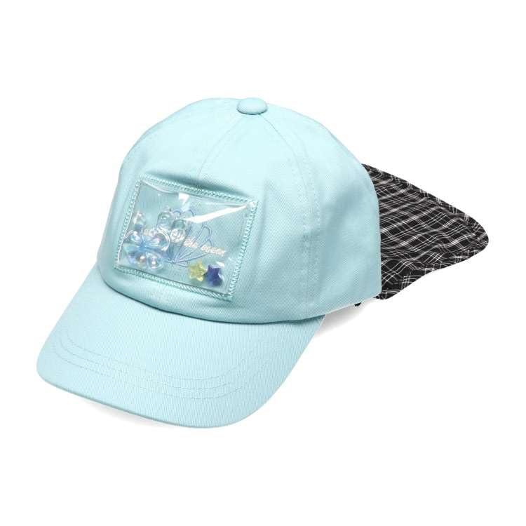 [キッズフォーレ] キャップ モチーフキャップ S 52 ガールズ B33403 サックスキャップ