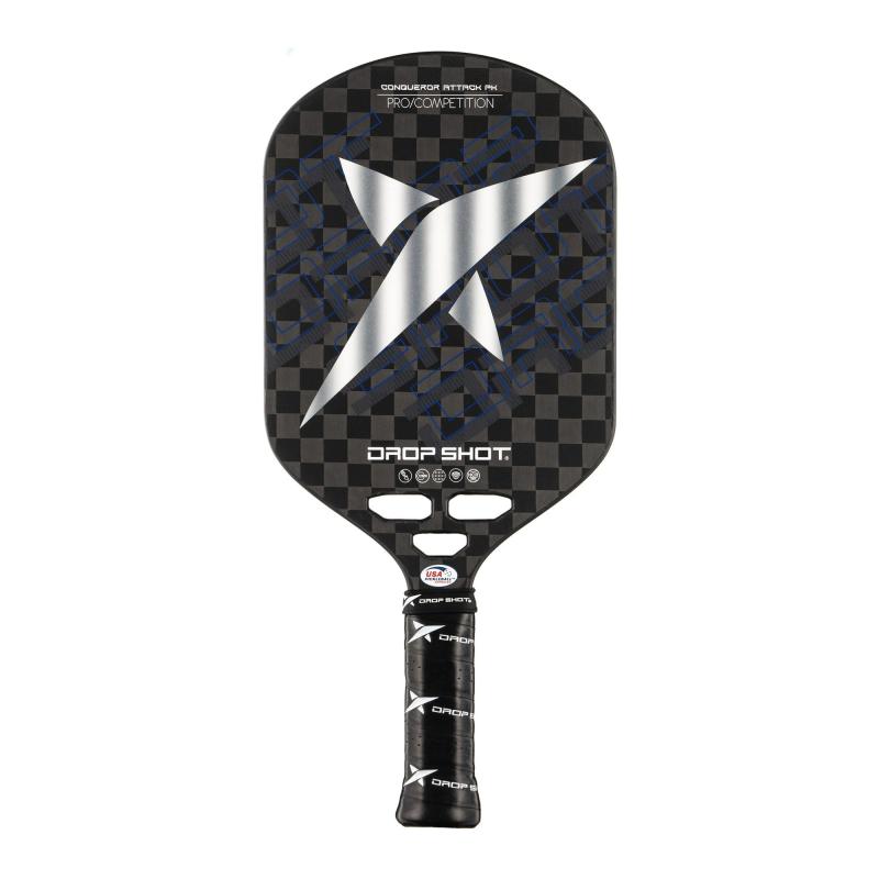 DROP SHOT ピックルボール ラケット [ CONQUEROR ATTACK PK ] EVAフレーム カーボン12000サーフェイス 厚み20mm ブラック/シルバーメタル DP304084 【正規品】