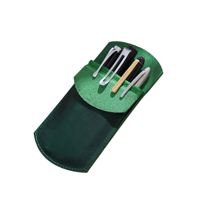 ビジネス向け 胸ポケット用ペンケース 本革 インク漏れ・汚れ防止 ポケットプロテクター 白衣・ワイシャツ対応