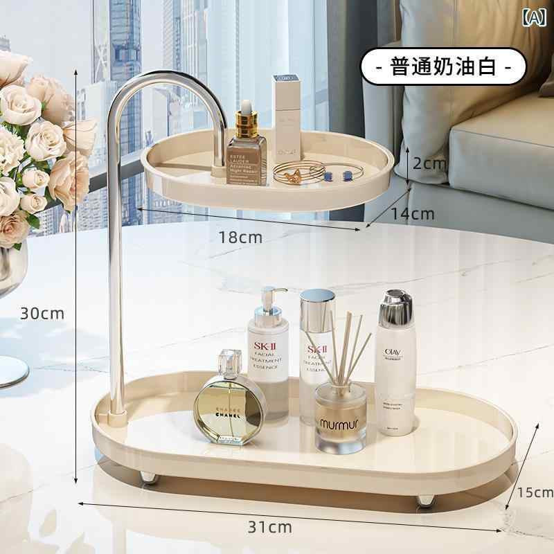 樂天商城 - 新しい ドレッサーの デスク トップの 棚の 高級 化粧 品の 収納 整理 棚の 軽い 豪華な 二 重の 宝石の アクセサリーの 展示 棚