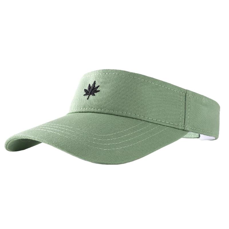 [ホワイトファング] サンバイザー メープルリーフ 刺繍 コットン 日焼け止め帽子 シンプル レディース CZ922