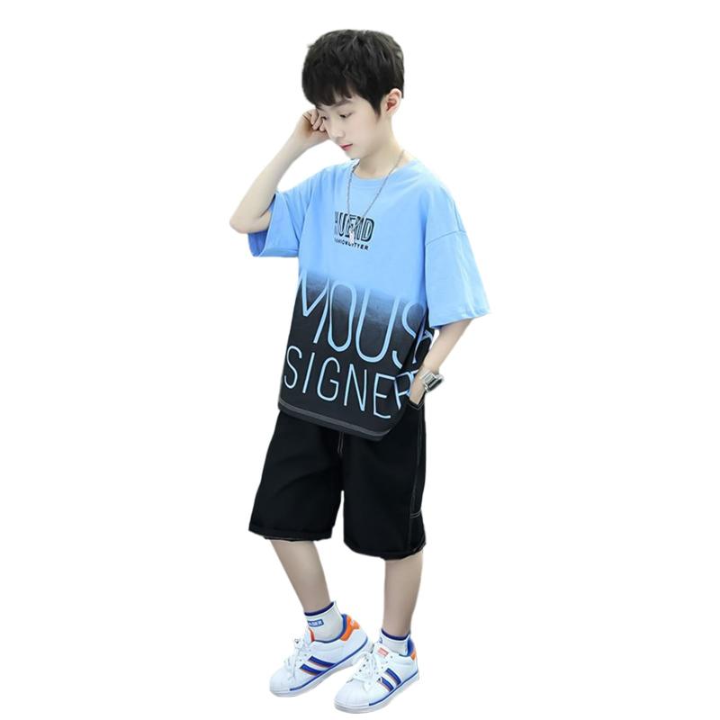 [Volunboy] 子供服 男の子 セットアップ 半袖 tシャツ ハーフパンツ 半ズボン スポーツウェア 上下 2点セット ジャージ ジュニア カジュアル 120-170cm