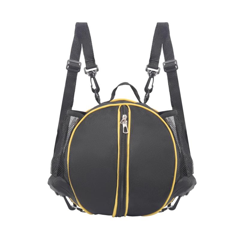 Kailund バスケットボール ケース 1個入れ バスケットボールいれ袋 7号 オックスフォード生地 メッシュ袋付 軽量 持ち運び 肩掛け 手提げ ブラック(4.0)
