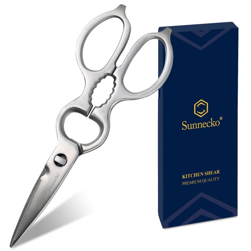 Sunnecko キッチンバサミ キッチンはさみ 料理ばさみ オールステンレス 調理用 分解 万能ハサミ 多機能 プレゼント