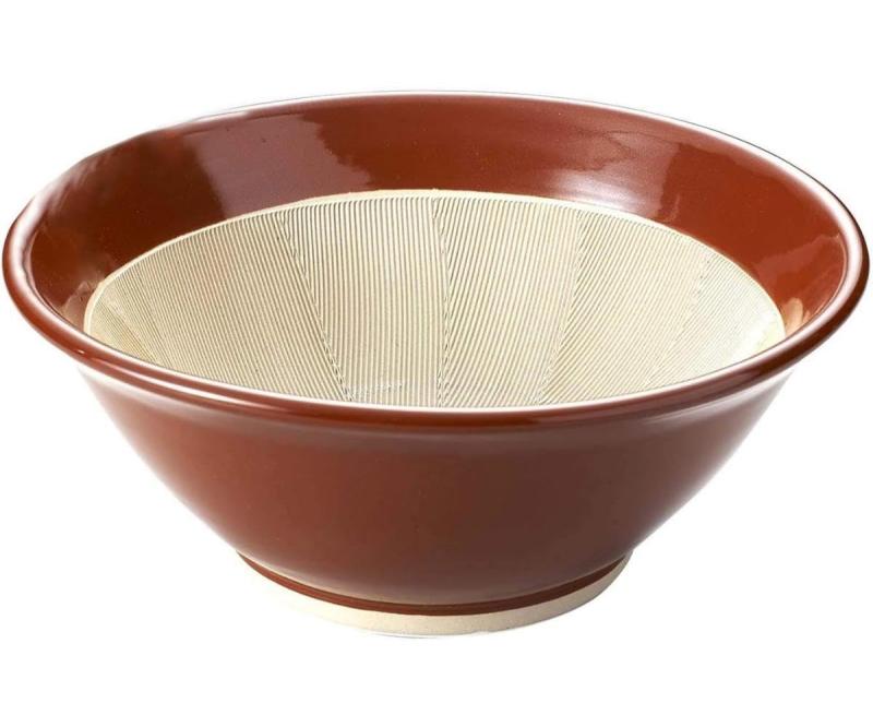 ヤマキイカイ(Yamakiikai) すり鉢 茶 径25cm スリ鉢 8号 J3
