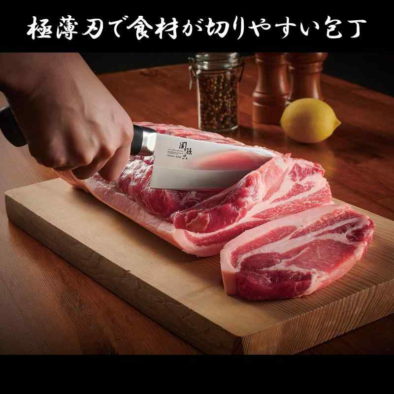 スカイライトの貝印(Kai Corporation) 関孫六 三徳包丁 わかば 150mm 日本製 極薄刃 ステンレス鋼 ショットブラスト加工 軽量 食洗機対応 調理器具 173932｜アングル2