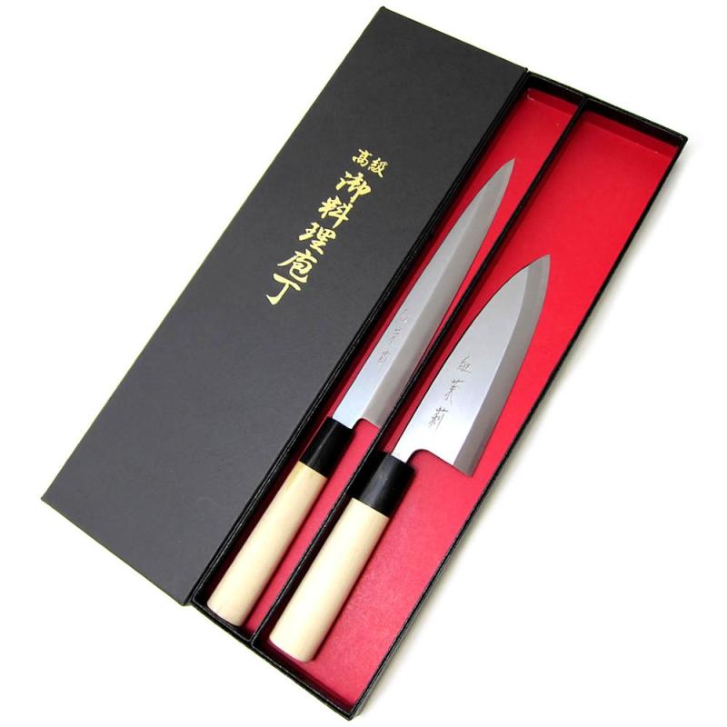 包丁どっとこむ包丁セット 柳刃・出刃包丁2本セット「紅茉莉」 (あかじゃすみん)