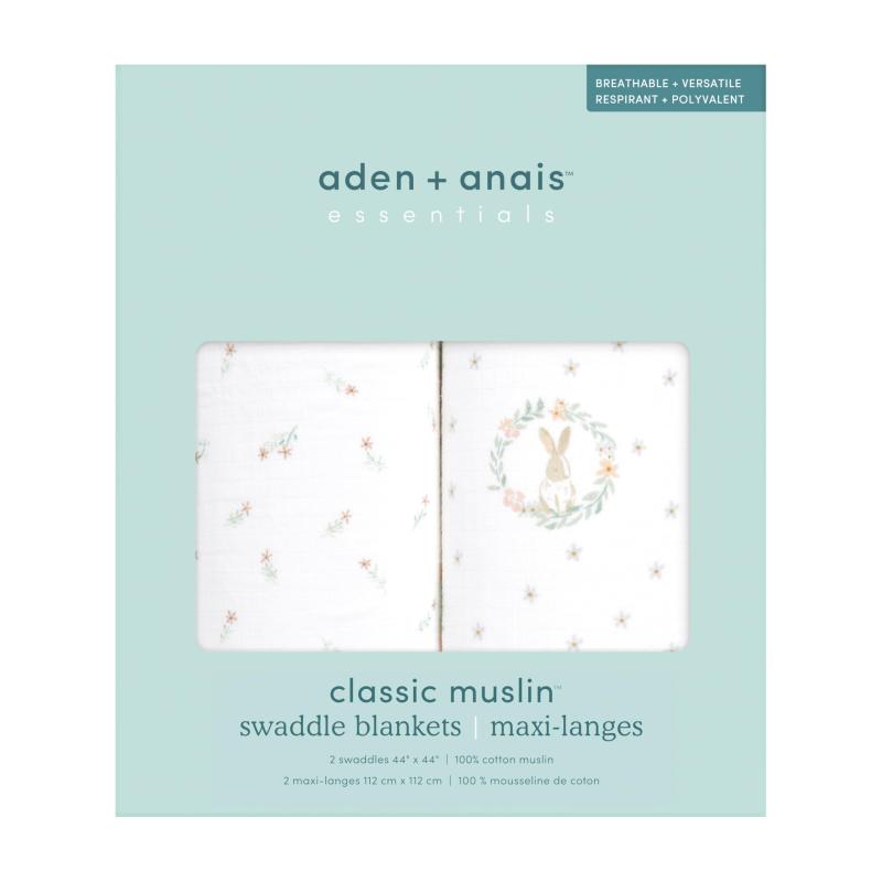 aden + anais エイデンアンドアネイ おくるみ ブラッシングバニー 2枚セット 112×1...