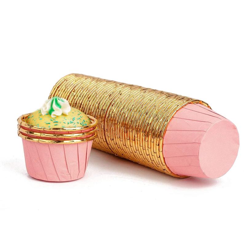 Vivi Bakie マフィンカップ 50枚 ケーキ型 ベーキングカップ 紙製 使い捨て ケーキカップ DIY 製菓用品 耐熱 防水 耐油 オーブン対応