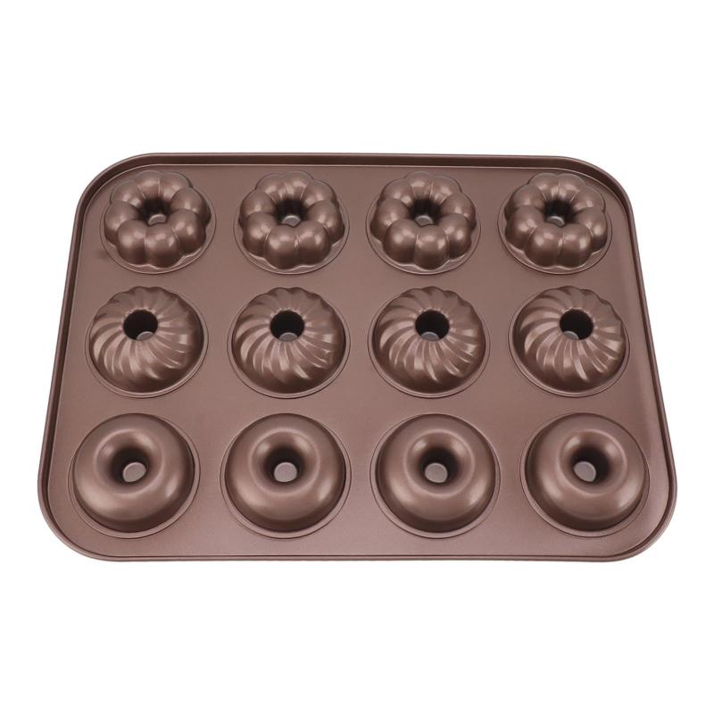 ドーナツパターンの耐熱皿、炭素鋼製ベーキングツール、安全で耐熱性のドーナツベーキングモールド、均..