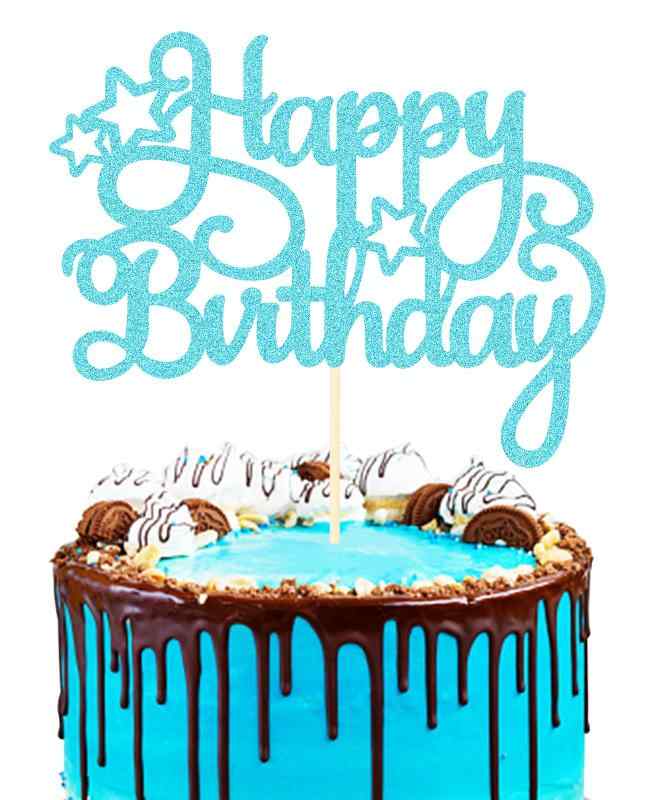 WishFirst ケーキトッパー キラキラ 誕生日ケーキトッパー カップケーキ Happy Bir...