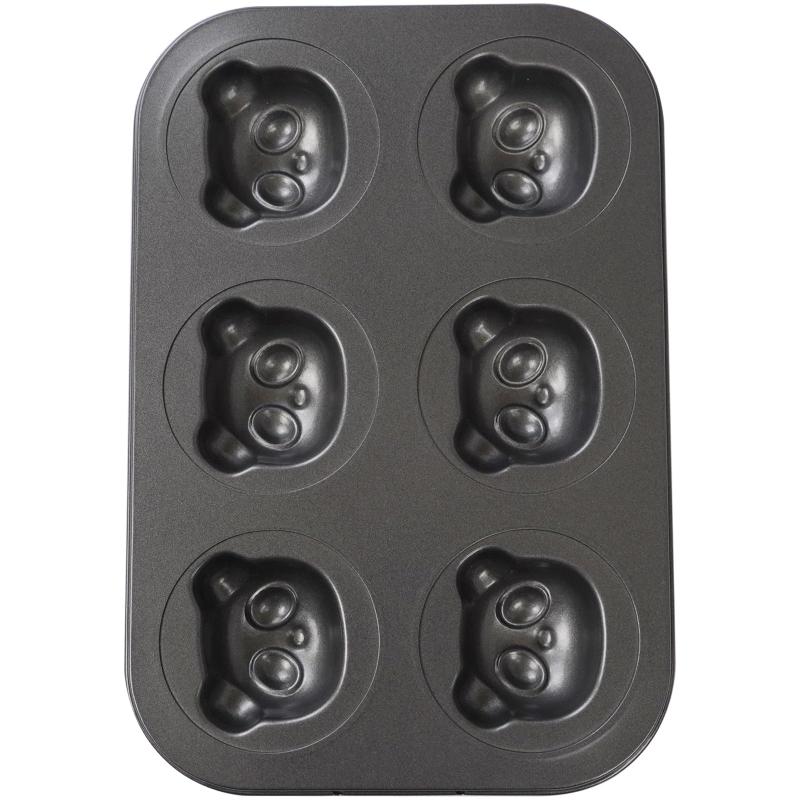 Rakuten - Sinsanye マフィン型 熊猫 ケーキ型 25.4cmx17.8cmx3cm 炭素鋼（黒）