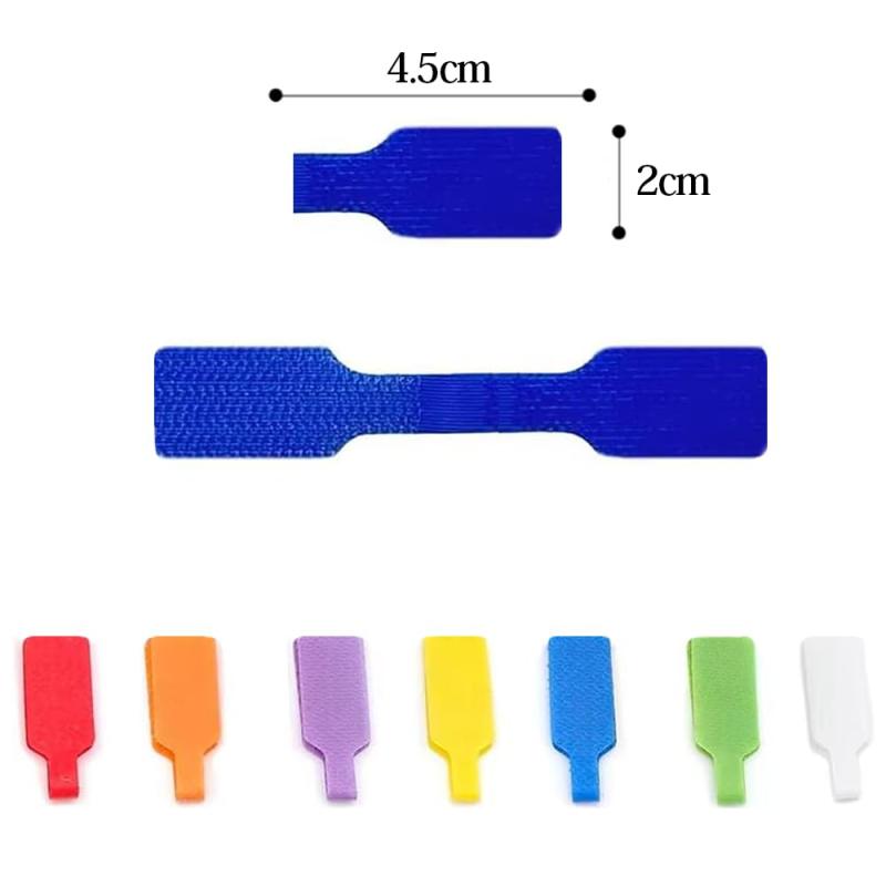 ケーブルコードラベル 4.5cm 32枚セット 8色 ケーブルタグ 手書き可能 マジックテープ 電源ケーブル LANケーブル 配線識別 繰り返し使える 多機能 便利グッズ ワイヤや身分証明書を整理 屋外 skylight-10632000 スカイライト サンプル画像2