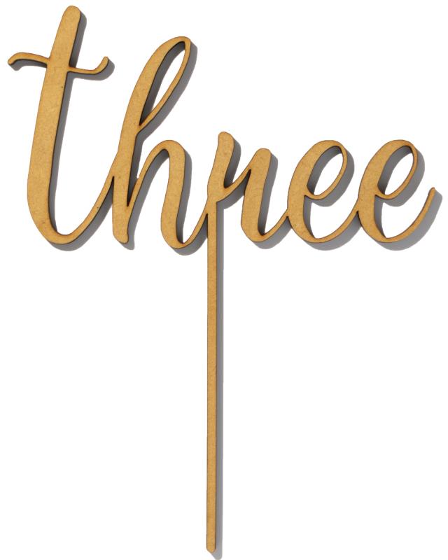 KNOP（クノップ）”three” 木製 ケーキトッパー スリー