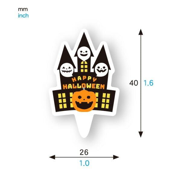 ケーキピック (ミニキャッスル) 100枚入 ハロウィン ケーキ飾り ケーキオーナメン...