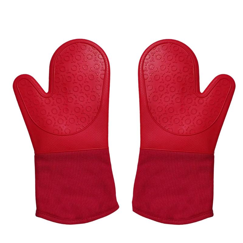 【2枚】鍋つかみ 耐熱 シリコン オーブン 耐熱ミトン 左右セット 厚手 耐熱温度260℃ 滑り止め 収納便利 電子レンジ オーブン料理 お店 お鍋 キッチン用品 3色