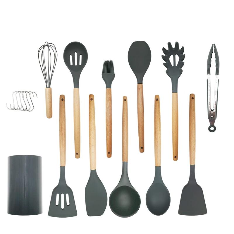 hiino kano キッチンツール セット 調理器具 12点/9点セット 一人暮らし 台所用品 新居祝い 母の日プレゼント 耐熱 耐久性 木製ハンドル 和洋中料理に適用 抗菌 傷つかない フライ返し おたま skylight-10707608 スカイライト サンプル画像2