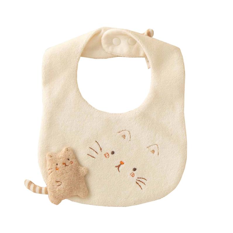  アモローサマンマ  オーガニックコットン べビースタイ ねこ ビブ よだれかけ 男の子 女の子 新生児