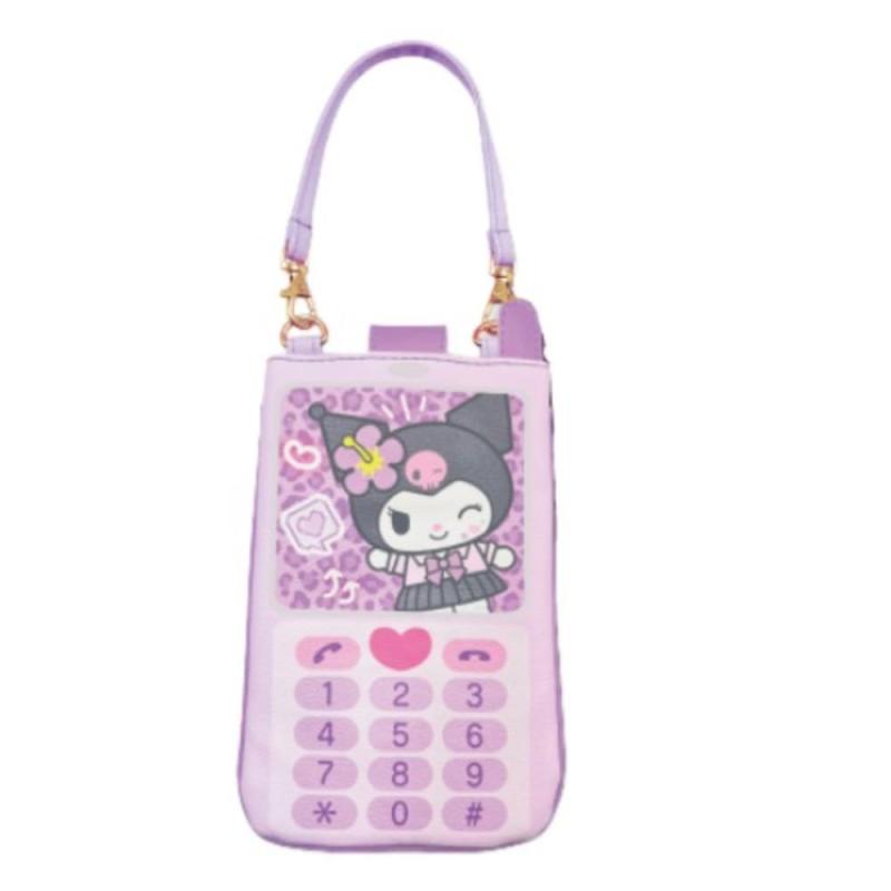 Hatayama Shoji 2-Way Outing Pouch (for flip phones, gyaru style, Kuromi design) H19 x W11.5cm 33202228