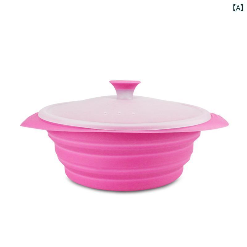 樂天商城 - 電子 レンジ 蒸し器は 高温で 洗浄 し やすい シリコン 蒸し器 蒸し器の 蓋 付き 台所 用品