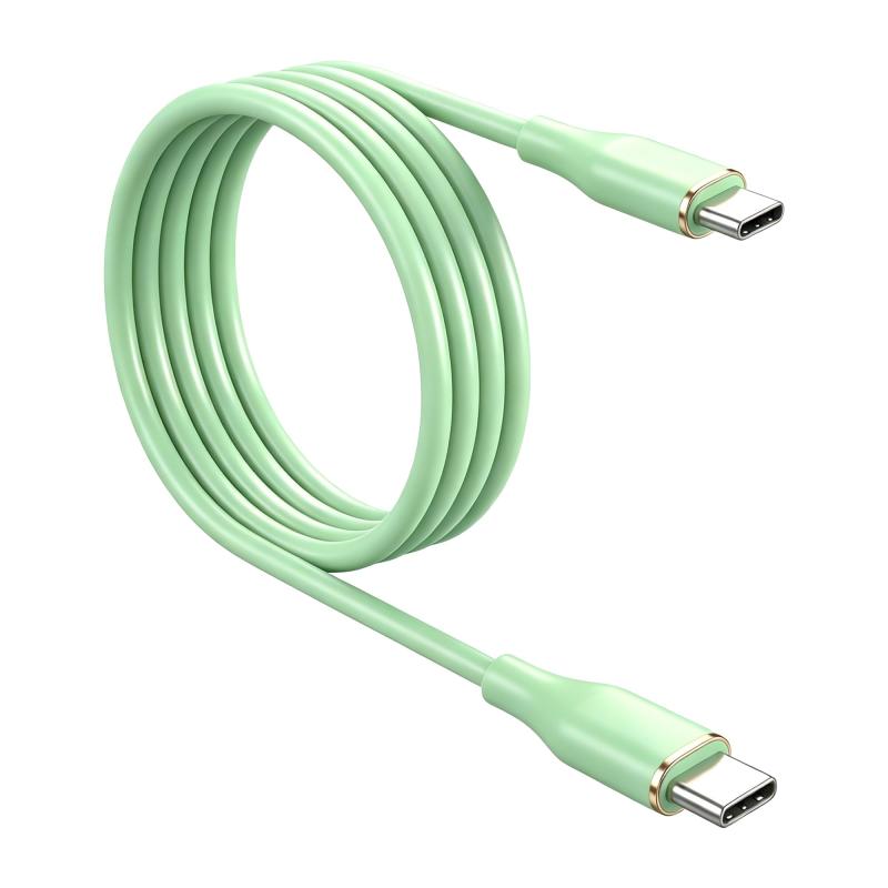 USB Type C ケーブル 柔らかいシリコン制 SLEIJAOOE【60W PD急速充電】 絡まない 断線防止 タイプC & タイプC(Type-C)ケーブルスマートフォン・タブレット・ゲーム機等Type-C 機器対応