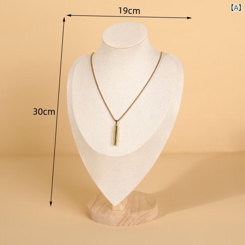 Fashion necklace display stand, high-end portrait necklace model jewelry stand, jewelry display prop stand.