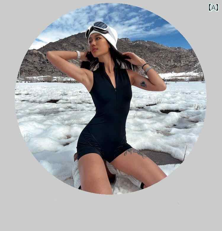 欧米の 袖 なしの ファスナーの 連体の フィットネス 服は 身を 修めて高 弾力を 収めて 腹を 収めて 身を 引き締めて 息を 通す ことが できます。