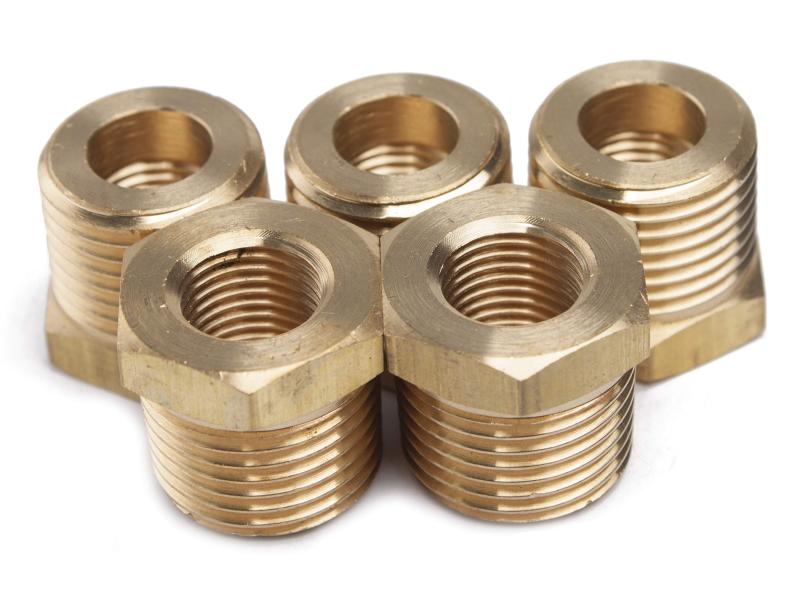 LTWFITTING 六角ブッシング アダプター 異径 オネジ R(PT)1/2内 x 1/4外 浴槽スパウトシャワー用 5個入
