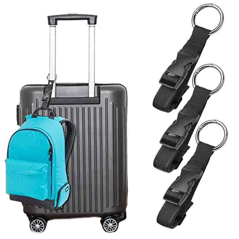 Mirhua 留めベルト ジャケットホルダー 3本入 両手解放 荷物ストラップ 旅行便利グッズ バッグ 固定用 調整可能 紛失防止 (ブラック) skylight-10666267 スカイライト パッケージ画像