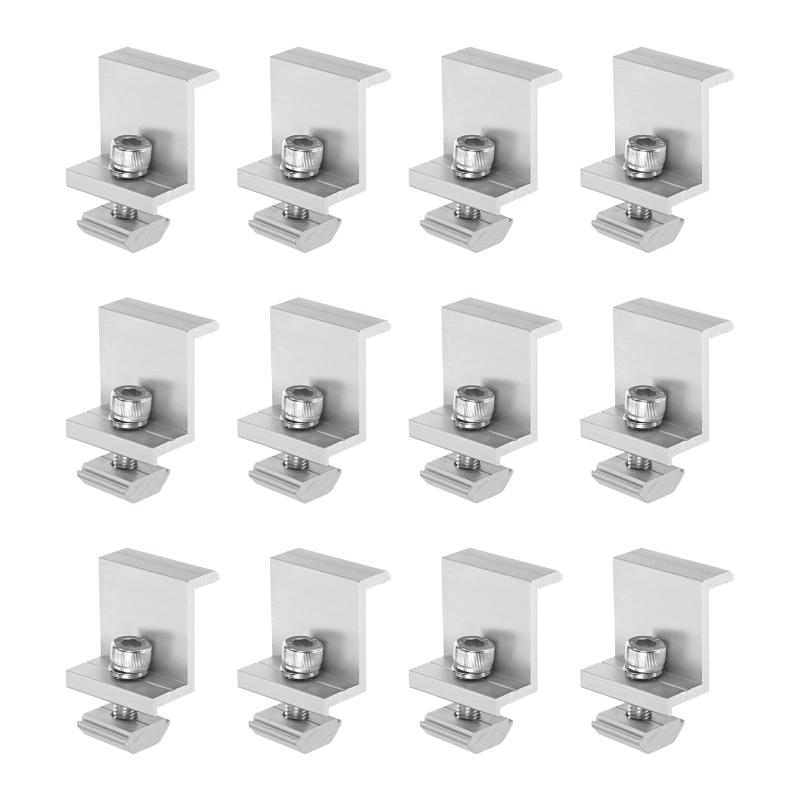 M METERXITY 12パック ソーラーパネル取り付け35mm Zクリップ軽量耐食性アルミニウム陽極酸化ソーラーエンドクランプ屋根/壁/ボート/オフグリッド/RV用ソーラーパネル取り付けブ ラケット[ホワ