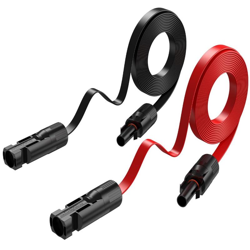 ソーラー延長ケーブル 2個セット ケーブル42cm ソーラーパネル ソーラーケーブル太陽光発電 12AWG ソーラーパネル延長ケーブル 4mm²太陽光発電ウィンドウ窓フィードスルー 太陽光発電システ
