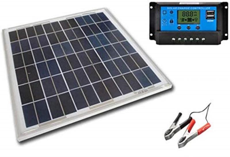 12vバッテリーへ充電用 20W ソーラーパネル1枚 20A 12v/24v コントローラーつき