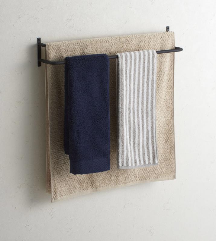 SANEI(サンエイ) アイアンバー 二段式 アンティーク調 ビス付き 613mm 黒 W5727-D