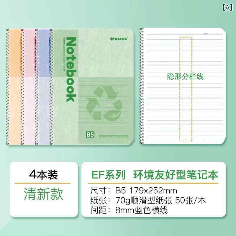 カイザ アメリカンカラーコイルノート ソフトコピーコイルノート A 4 メモ コイル A 5 グリーン 薄型 軽量 オフィス