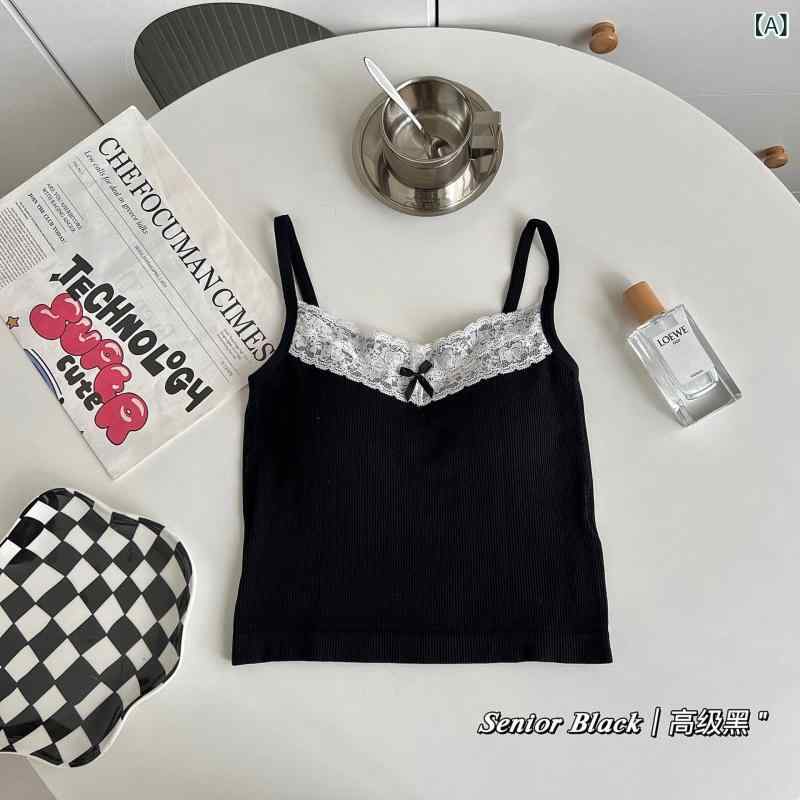 ギャルの 純粋な 欲 レースの 辺の 蝶結びの スト ラップの 胸の パッドの 一体 式の 快適な 通気 性の 外は 内を 着て 胸を 拭きます..