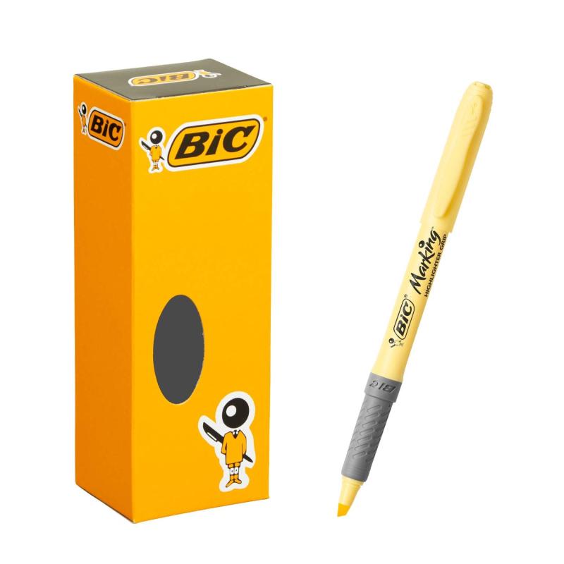 ビック(Bic) 蛍光ペン 蛍光マーカー マーキングハイライターパステル グリーン 12本入