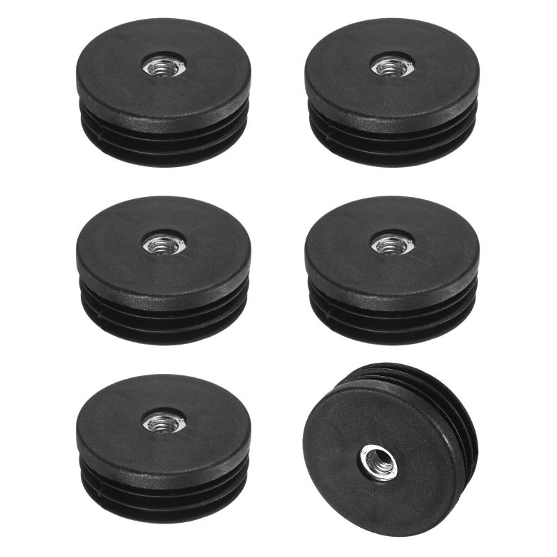 M METERXITY M8スレッド付きラウンドチューブ用6個入りインサート 2"（50mm）ODプラスチックチューブインサート 椅子/テーブル/キャスター用 チュービングエンドキャップフロアプロテクター