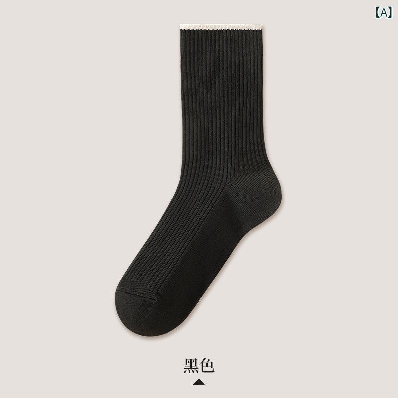 秋冬双 針 靴下 子供 通気 無骨 カレー 系 復古 学院 ins 潮 百 合 日系 中 筒 靴下諸及び 靴下(x3)