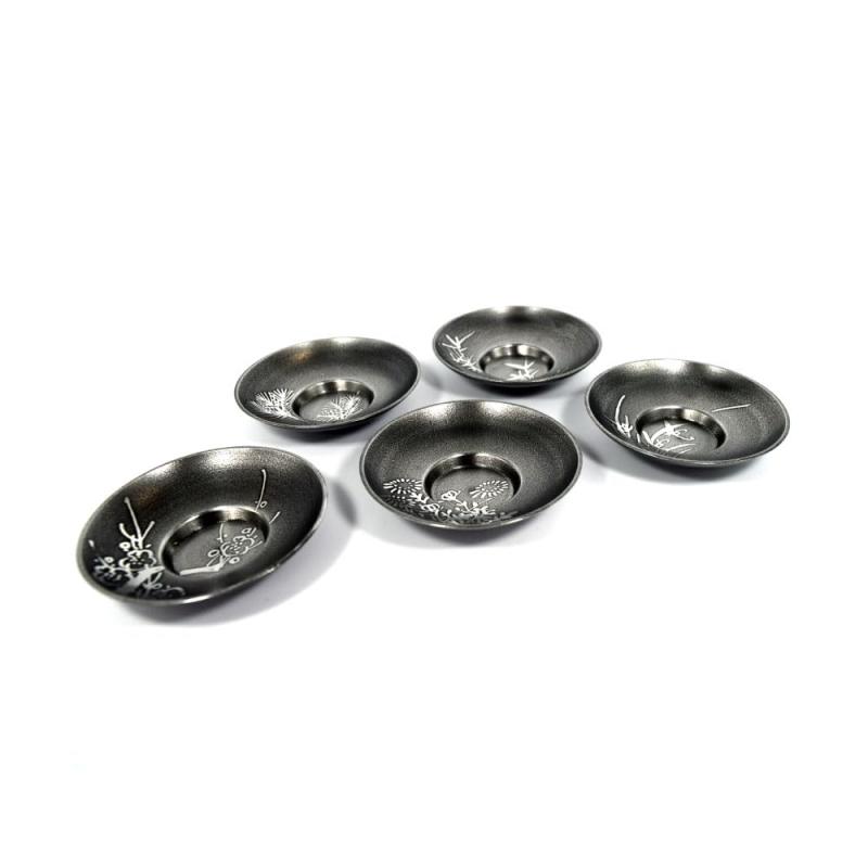 煎茶道具 茶托 セット売り 銀製 錫�