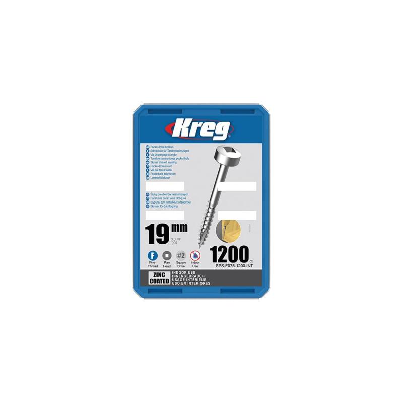 Kreg パンヘッドスクリュー 19mm 細目 (1200本入)