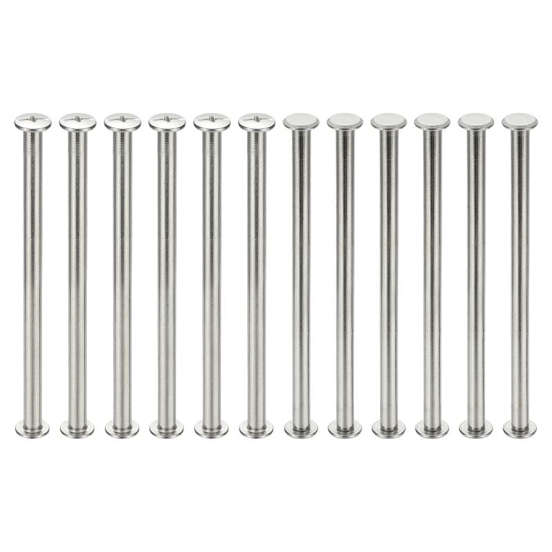PATIKIL 24セット シカゴスクリュー 5x90mm(DxH) シカゴスクリュー フィリップ ス バインディングポスト スクリューボルト レザーリベット 304ステンレススチール ファスナー レザーベルト スクラ
