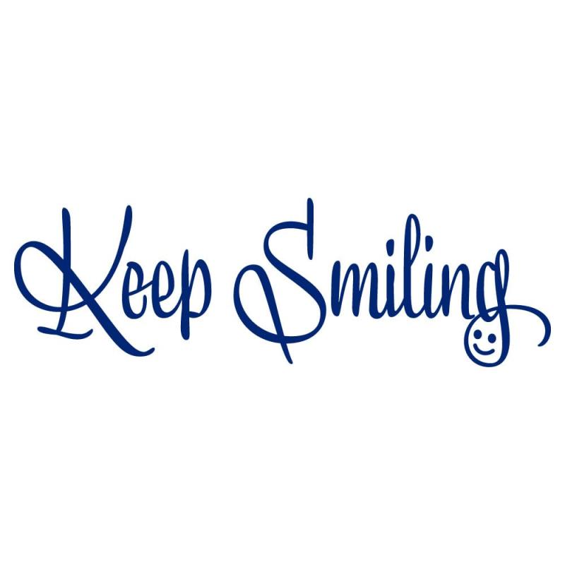 nc-smile Keep smiling 英語 筆記体 カッティングステッカー 耐水 屋外対応 車 ノートパソコン などに