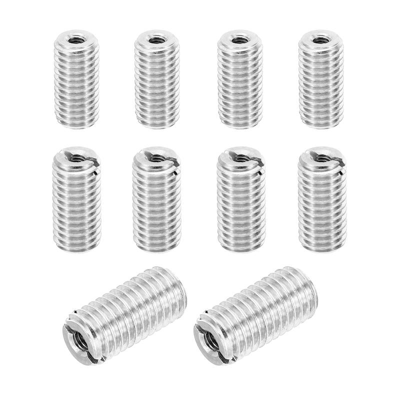 乐天商城 - PATIKIL スレッドアダプタースリーブ縮小ナット 10個M10x M4x20mmオス-メス修理インサートナットスクリューリデューサー変換ステンレススチールファスナー シルバートーン