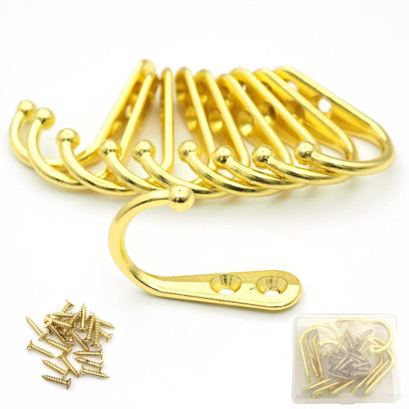 Hymyily 10個 亜鉛合金アンティーク壁掛け フック 高耐荷重 金具 かべかけフック キッチン 台所 壁かけ 洋服掛け