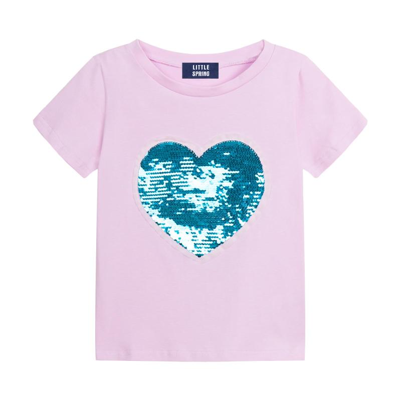 Rakuten - [LSMUDKINGDOM] スパンコール tシャツ キッズ おもしろ キラキラ かわいい ハート柄 子供服 女の子