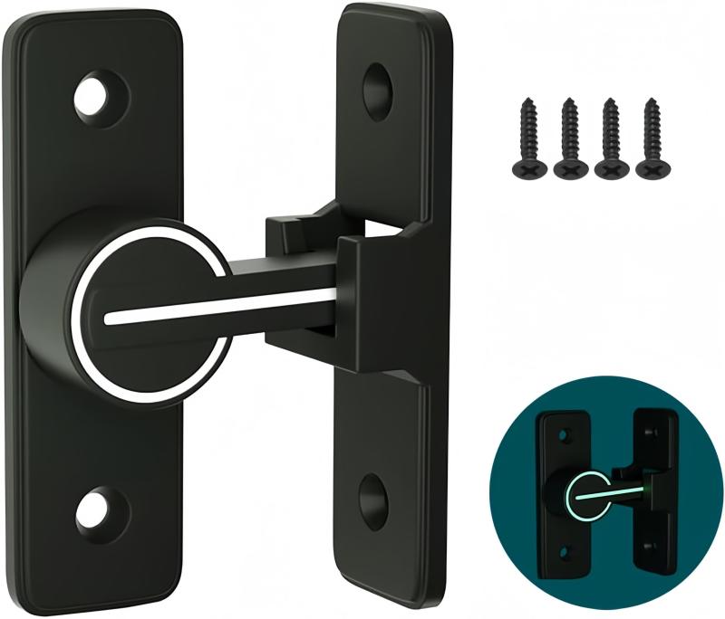 Jiayichengju ドアロック 蛍光回転ドアバックル 室内引き戸ロック 簡単操作 盗難防止 部屋 窓キャビネ..